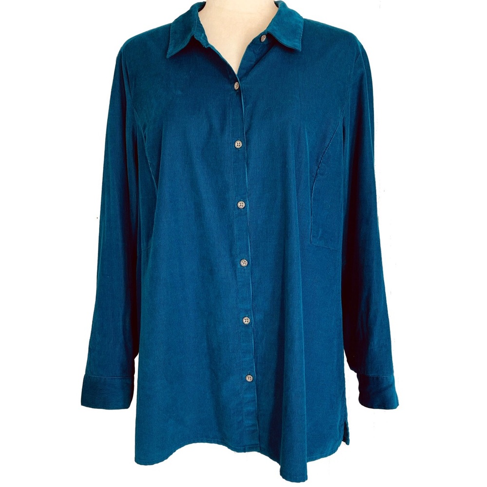 J. Jill  Corduroy Button Down Blouse Large